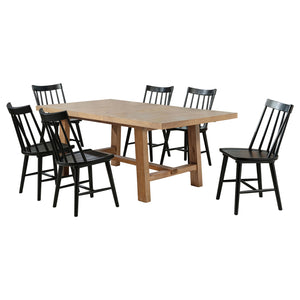Coaster Middleton 7-Piece Extension Leaf Dining Set Brown & Black