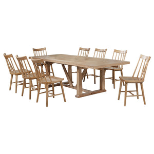 Coaster Middleton 9-Piece Extension Leaf Dining Set Natural Brown