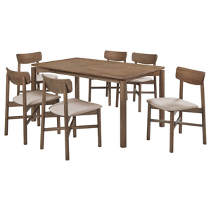 Coaster Parkridge 7-Piece 59-Inch Wood Dining Set Natural Walnut