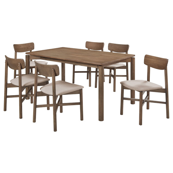 Coaster Parkridge 7-Piece 59-Inch Wood Dining Set Natural Walnut