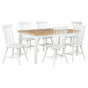 Coaster Andrews 7-Piece Rectangular Dining Set Light Ash & White