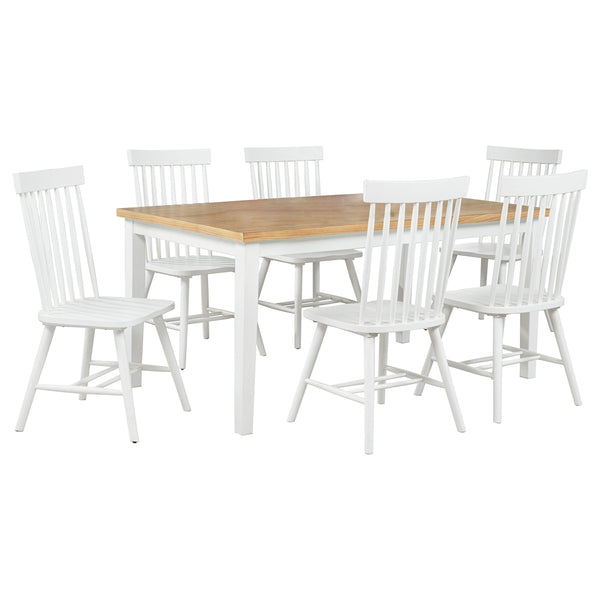 Coaster Andrews 7-Piece Rectangular Dining Set Light Ash & White