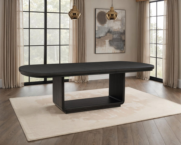 Coaster Leandro 78-Inch Extension Dining Room Table Burnished Black