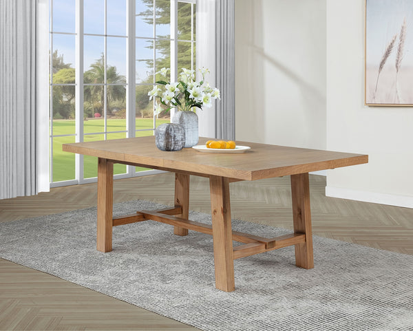 Coaster Middleton 76-Inch Extension Leaf Dining Table Natural Brown