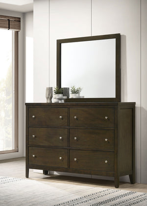 Coaster Wilkes 6-Drawer Dresser & Mirror Dark Cocoa