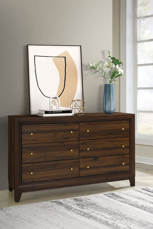 Coaster Welsley 6-Drawer Dresser Cabinet Walnut