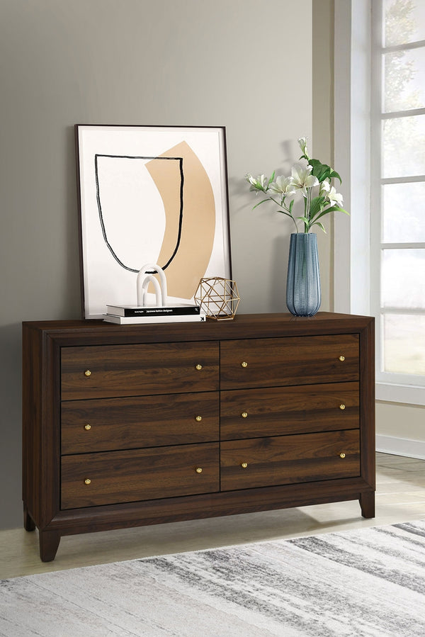 Coaster Welsley 6-Drawer Dresser Cabinet Walnut