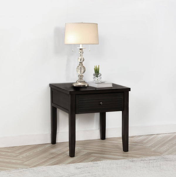 Coaster Concord 1-Drawer Square End Table Distressed Java