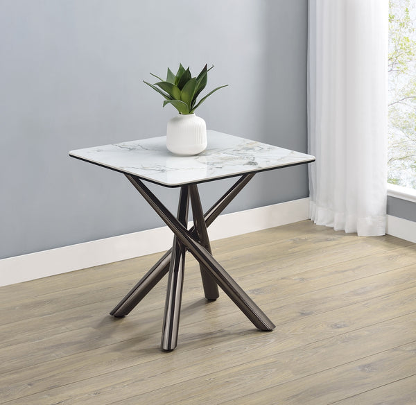 Coaster Carvell Square Sintered Stone End Side Table Mirage White