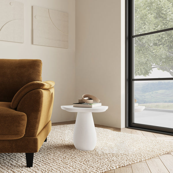Coaster Perth 17-Inch Side Table With Cloud-Shaped Top Off White