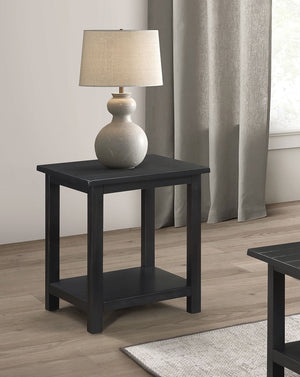 Coaster Payne Wood End Table With Shelf Distressed Java