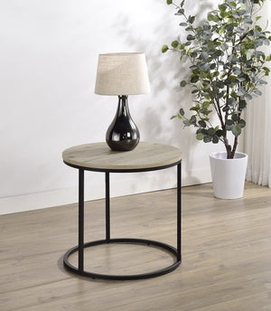 Coaster Lainey Round Occasional Side End Table Distressed Pine