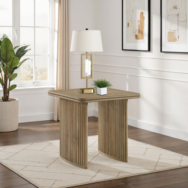 Coaster Adina Square Wood Side End Table Distressed Light Brown