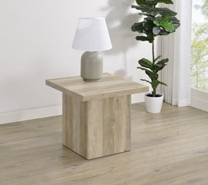 Coaster Devar Square Engineered Wood End Table Distressed Pine