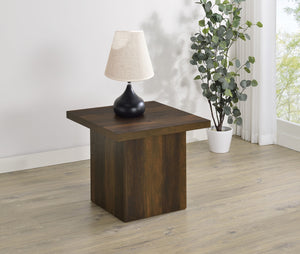Coaster Devar Square Engineered Wood Side End Table Dark Pine