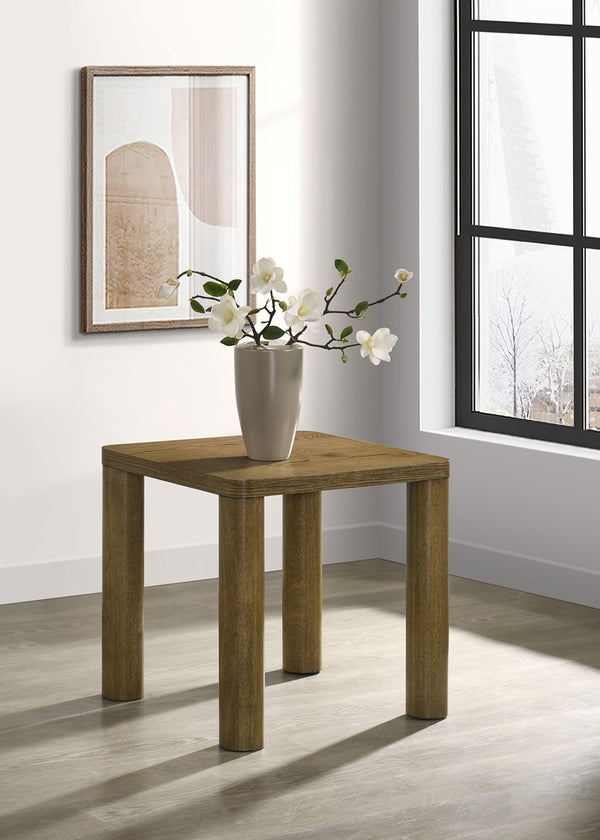Coaster Castlewood Engineered Wood Accent Side End Table Brown Oak