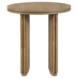 Coaster Adina Round Wood Side End Table Distressed Light Brown