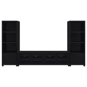 Coaster Jupiter 3-Piece Entertainment Center 79-Inch Tv Stand Black