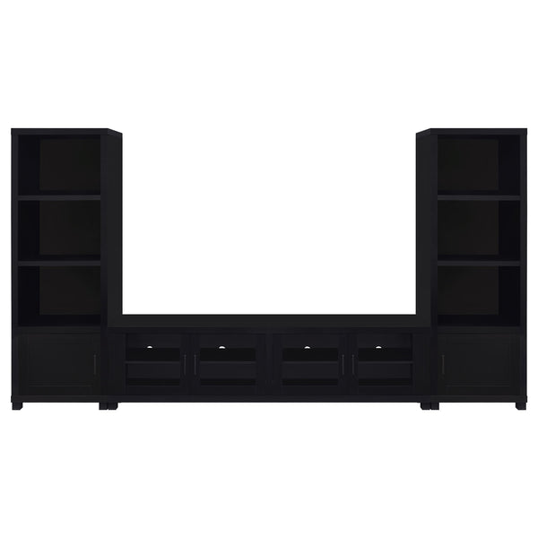 Coaster Jupiter 3-Piece Entertainment Center 79-Inch Tv Stand Black