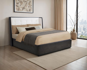 Coaster Leandro 55-Inch King Wingback Bed Burnished Black