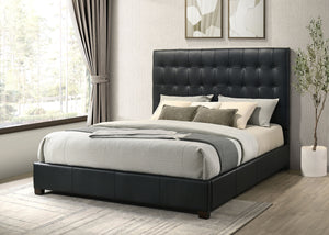 Coaster Medley Genuine Leather King Platform Bed Black