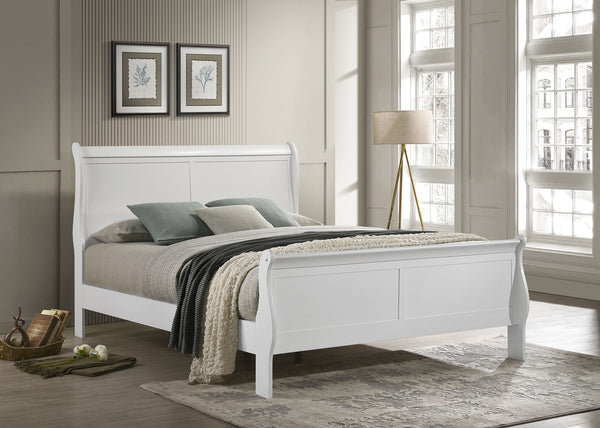 Coaster Louis Philippe 47-Inch King Sleigh Panel Bed White