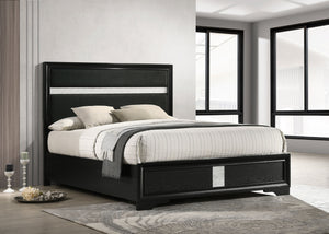 Coaster Miranda 54-Inch Upholstered King Panel Bed Black