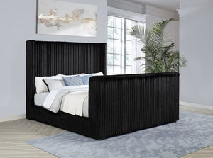 Coaster Centergrove Upholstered King Wingback Tv Bed Black