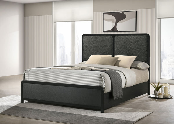 Coaster Cavelle 51-Inch Upholstered King Bed Black