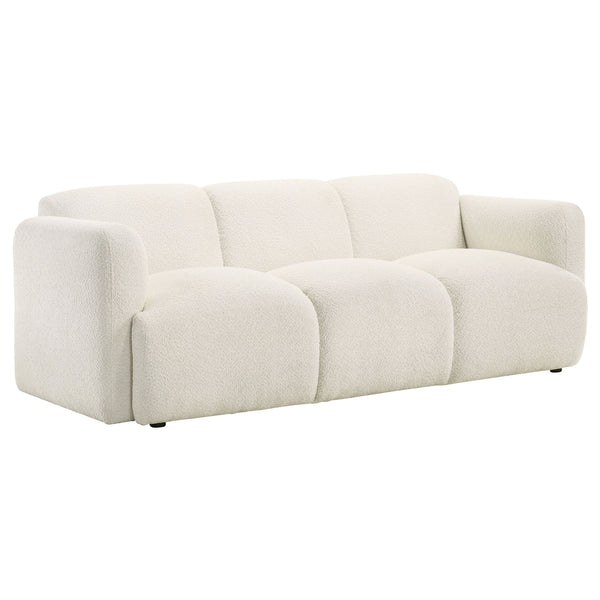 Coaster Dorset 2-Piece Upholstered Round Track Arm Sofa Set White
