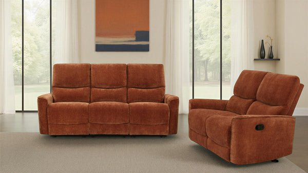 Coaster Navarro 2-Piece Upholstered Reclining Sofa Set Orange