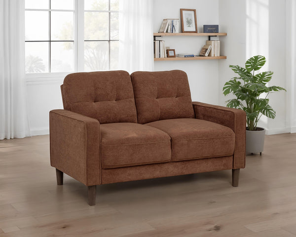 Coaster Bowen Ii Fabric Upholstered Track Arm Loveseat Rust