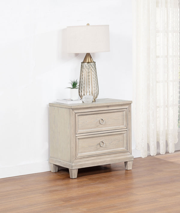 Coaster Pembroke 2-Drawer Nightstand Bedside Table Washed Oak