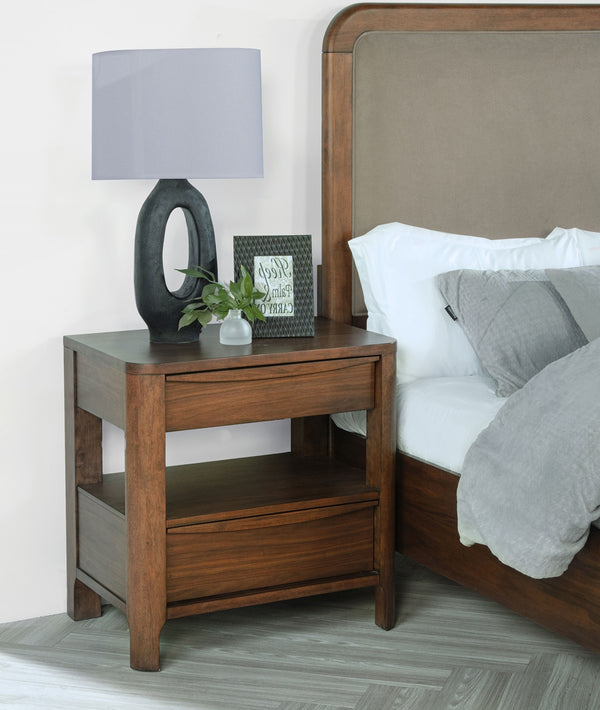 Coaster Maderia 2-Drawer Nightstand Bedside Table Walnut