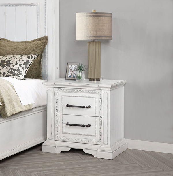 Coaster Mckinney 2-Drawer Nightstand With Dual Usb Vintage White