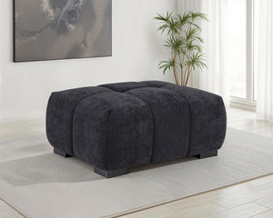 Coaster Octavia Upholstered Rectangular Ottoman Black