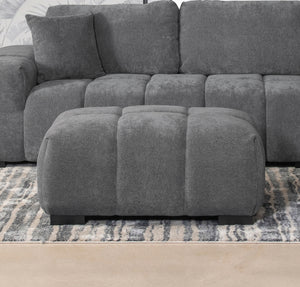 Coaster Octavia Upholstered Rectangular Ottoman Charcoal Grey
