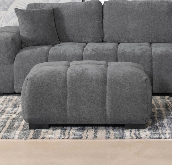 Coaster Octavia Upholstered Rectangular Ottoman Charcoal Grey