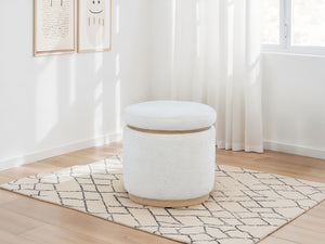 Coaster Remuda Boucle Upholstered Round Storage Ottoman Ivory