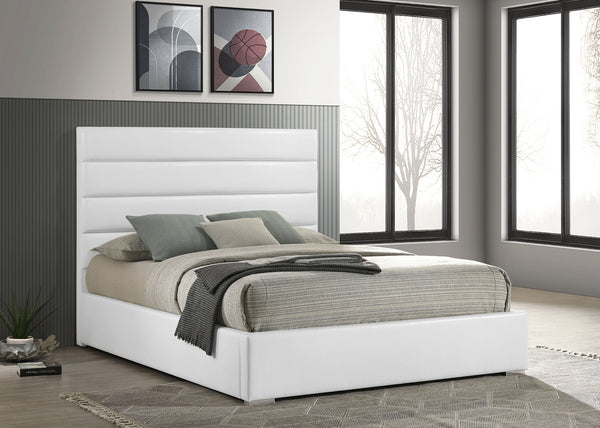 Coaster Felicity 53-Inch Upholstered Queen Platform Bed White