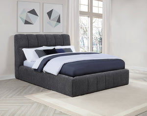 Coaster Nollet 48-Inch Upholstered Queen Panel Platform Bed Grey