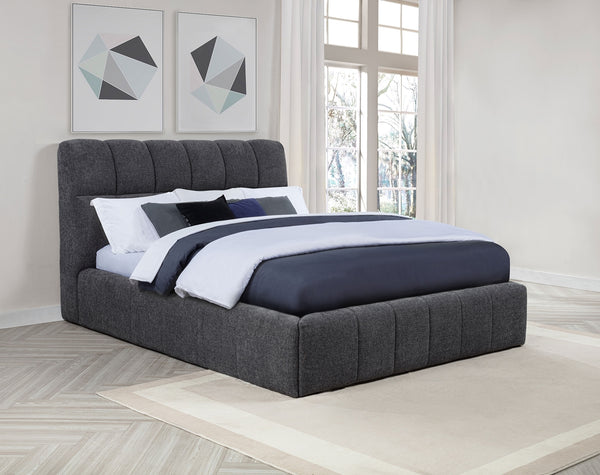 Coaster Nollet 48-Inch Upholstered Queen Panel Platform Bed Grey