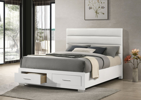 Coaster Felicity Queen Storage Bed White High Gloss
