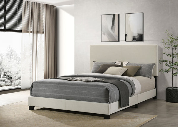 Coaster Dorian Fabric Upholstered Queen Panel Bed Cream