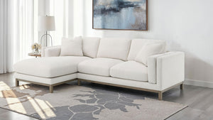 Coaster Geneva Boucle Upholstered Sectional Chaise Sofa Sand