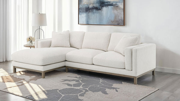 Coaster Geneva Boucle Upholstered Sectional Chaise Sofa Sand