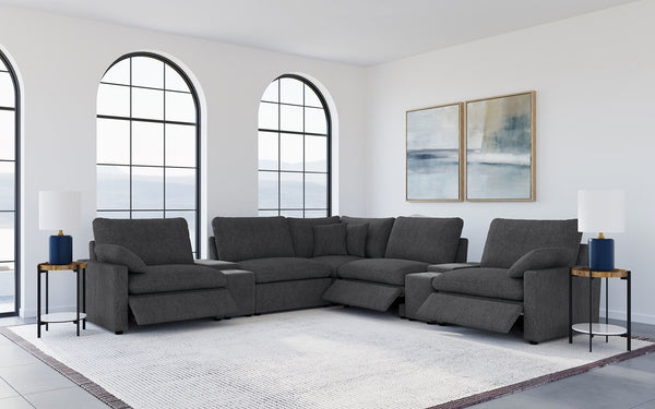 Coaster Collins 7-Piece Modular Power Reclining Sectional Dark Grey