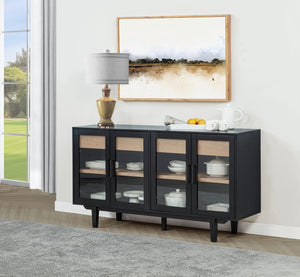 Coaster Middleton 4-Door Sideboard Server With Dual Drawers Black