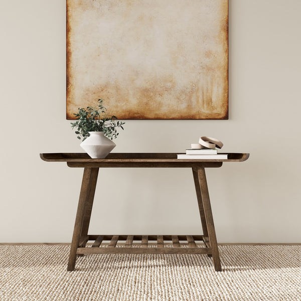 Coaster Ornelas 46-Inch Console Table With Slatted Shelf Mango Brown