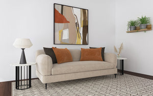 Coaster Jade Chenille Upholstered Sculpted Track Arm Sofa Latte